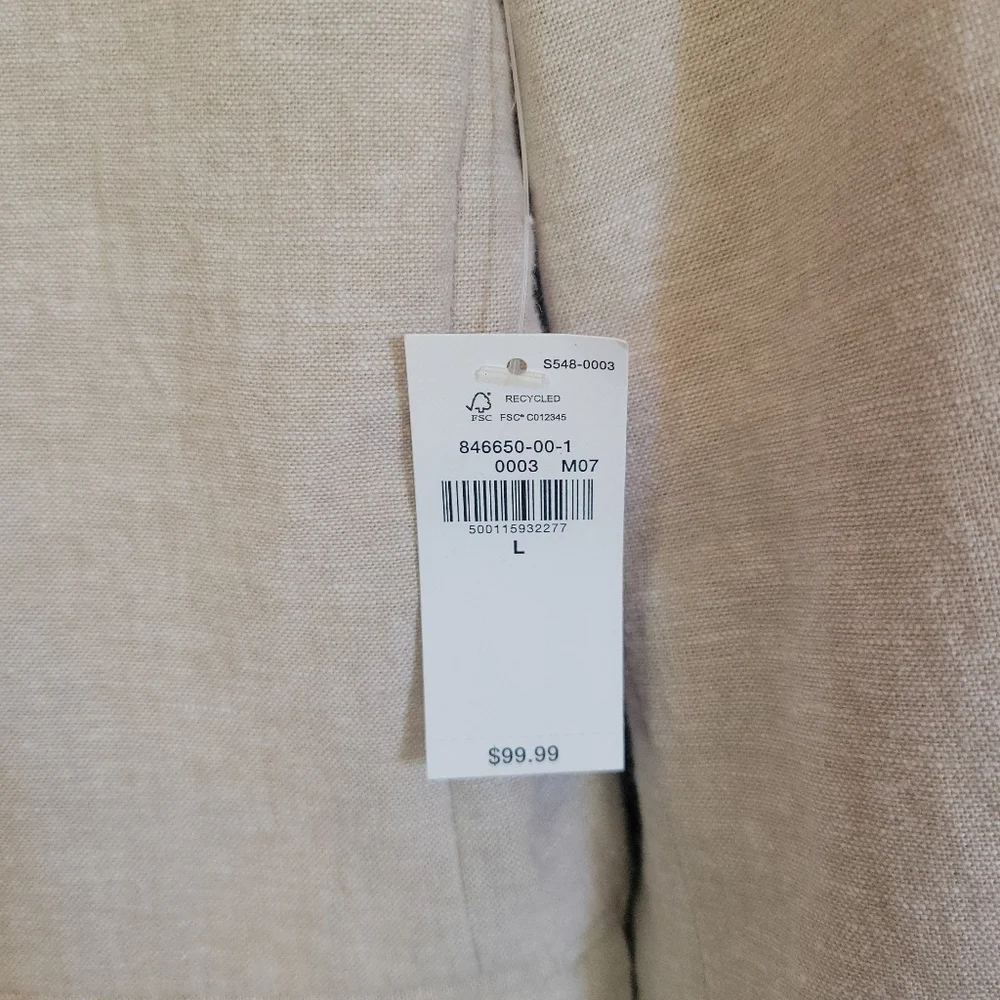 NWT Old Navy Mens Linen Cotton Blend Blazer Beige Summer Wedding Sport Coat